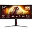 34" AOC CU34G4 Schwarz / Monitor / Schnelles VA-Panel / 3440 x 1440 / 21:9 / 180 Hz / 1 ms / 300 cd/m / HDMI + DP / VESA