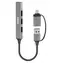 PORT CONNECT 900160 silber / USB-Hub / 1x USB 3.0 / 3x USB 2.0 / USB-A/USB-C-Anschluss