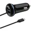 2GO 12W schwarz / Kfz-Ladegerät / 1x USB-A / Lightning-Kabel / 140 cm