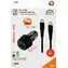 2GO 20W Autoladegerät, schwarz / 1x USB-A / 1x USB-C / USB-C-Kabel (100 cm) / Schnellladefunktion, PD