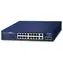 Planet PoE-Switch, 16- Port GE 802.3at / Unmanaged / 2x GE + 2x SFP Uplink / 185 W / 19"-Rack