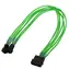 Nanoxia 4-Pin Molex - 2x 3-Pin grün / Verlängerungskabel / 30 cm / Einzelhülle