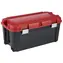 Keter Totem Aufbewahrungsbox 80 l schwarz/rot / Werkzeugkasten / abschließbar / 2 Rollen / 79,5 x 39,5 x 37,1 cm