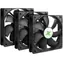 Inter-tech IPC Lüfterset 120 schwarz / Lüfter / 3 Stück / 120 mm / 800-1500 U/min / 60 CFM / 25 dB / 4-Pin