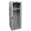 Lexi-net 19"-Rack, grau / 27 HE / 600 x 600 mm / abnehmbar / Glastür