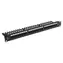 Lanberg Patchpanel, 24 Ports, CAT.6A, mit Ablage, schwarz / Patchpanel / 1 HE / 19" / RJ-45 / UTP