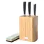 G21 Damast Premium / Messerset / Bambusblock / 3-teilig / Schleifstein