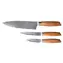 G21 Gourmet Damastmesserset aus Zebranoholz / Messerset / 3-teilig / Damastklinge / Griff aus Zebranoholz