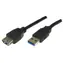 Neutrales USB 3.0-Verlängerungskabel / Typ A (Stecker) - Typ A (Buchse) / 1,8 m / schwarz