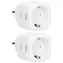 Alecto SMART-PLUG20 weiß 2er-Pack / Intelligente Steckdose / WLAN / Verbrauchsanzeige / 16 A / 3680 W