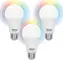 Alecto SMART-BULB10 3er-Pack / Intelligente LED-Lampe / E27 / RGB / WLAN / 2700 K