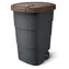 Prosperplast Wheeler Abfalleimer 95 l, anthrazit, brauner Deckel / Kunststoff / H 76,2 × B 49,6 cm