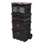 Keter Stack'N'Roll Organizer transparent, schwarz, rot / 10 Fächer / 51,5 x 11,5 x 34,5 cm