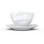 FIFTYEIGHT Kaffeetasse Lachend weiß / Tasse / Porzellan / 0,2 l / mit Untertasse