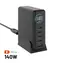FIXED GaN-Dockingstation Schwarz / Ladestation / TFT-Display / 4X USB-C + USB-A / PD 3.2 / 140 W