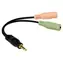 LogiLink CA0021 schwarz / Audioadapter / 3,5-mm-Klinkenstecker (4-polig, Stecker) - 2x 3,5-mm-Klinkenbuchse (Buchse) / 0,15 m