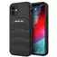 Mercedes AMG Leder mit geprägten Linien, schwarz / Rückseite / Apple iPhone 12 mini