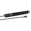 EFB EK631DE.3 schwarz / Stromverteiler / 19" 1HE / 7x Schuko-Steckdosen / Überspannungsschutz / 2 m Kabel