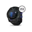 Garmin Instinct 3 AMOLED 50 mm, schwarz mit blauem Armband / Smartwatch / GPS / Bluetooth / Aktivitätsaufzeichnung / 10 ATM