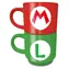 Pyramidenförmiges Super Mario Tassenset mit Mario und Luigi / Tassenset / 2 × 280 ml / Keramik