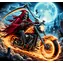Norimpex Diamantmalerei Skelett auf einem Motorrad / 30x40 cm