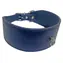 HUHUBAMBOO Halsband, Metallblau, XL / Für Greyhounds / 50 mm x 37-42 cm / Rindsleder