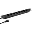 Roline 19" Netzpanel schwarz / Netzpanel / 1 HE / 8x DE-Buchse / IEC320 C14 / 2 m