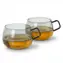 AdHoc YUNA Set aus 2 Tee-/Kaffeebechern, dunkles Glas / 400 ml / Borosilikatglas