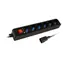 Techly Steckdosenleiste IUPS-PCP-6V schwarz / Überspannungsschutz / 6 Steckdosen / 16 A / 1,5 m