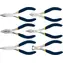 Vorel Elektrikerzangen-Set, 6-teilig / Zangenset / Kombinations-, Halbrund-, Schneid- und Rundzange / 110-125 mm