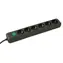 Brennenstuhl Eco-Line schwarz / Verlängerungskabel / 6x Steckdose / Schalter / 1,5 m / 3500 W