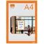 NOBO Magnetischer Posterrahmen A4 orange / Posterrahmen / Selbstklebend, doppelseitig / 2 Stück