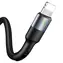USAMS SJ311 U26 schwarz / Datenkabel / Lightning / 2 A / 1 m / Nylongeflecht