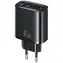 USAMS T70 schwarz / Ladegerät / 40 W / 2x USB-A / 2x USB-C / PD, QC