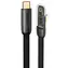 USAMS SJ583 Iceflake Serie USB-C - Lightning schwarz / Datenkabel / abgewinkelter Stecker / PD 20W / 1,2 m