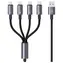 USAMS SJ739 schwarz / Datenkabel / 4-in-1 / 2x USB-C, Lightning, microUSB / 15 W / 1,2 m