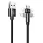 USAMS SJ478 U60 schwarz / Datenkabel / Micro-USB / Geflochten / 2 A / 1 m / Drehgelenk
