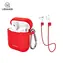 USAMS BH423 rot / AirPods-Hülle / Silikon / Tragegurt und Karabiner