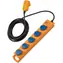 Brennenstuhl Super- SOLID SL544 blau/gelb / Verlängerungskabel / 5 Steckdosen / Schalter / FI 30mA / IP54 / 5 m