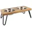 DOG FANTASY Edelstahlnäpfe mit Holzständer / Für Hunde / Eisenbeine / 2 x 450 ml