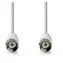 Nedis Satellitenantennenkabel F(M)-F(M) weiß / Kabel / 75 Ohm / 50 dB / doppelt geschirmt / 5 m
