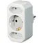Brennenstuhl Steckdosenadapter 2+1 weiß / Steckdosenadapter / 2x Euro + 1x mit Schutzkontakt
