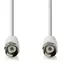 Nedis Satellitenantennenkabel F(M) - F(M) weiß (CSGL41000WT30) / Kabel / 75 Ohm / 50 dB / doppelt geschirmt / 3 m