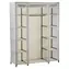 MSV Stoffkleiderschrank grau, 10 Fächer / Kleiderschrank / Kleiderstange / 135 x 45 x 175 cm / PP