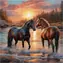Norimpex Diamantmalerei Zwei Pferde am Ufer / 30x40 cm