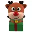 DOG FANTASY Winter Tale Rentier-Spielzeug mit Geschenk / Latex mit Quietscher / Für Hunde / 12 cm