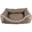 Hunde-Fantasie-Sofa, beige mit braunem Muster / Bett mit Seitenteilen / 65 x 50 x 18 cm / Polyester, Polypropylen / maschinenwaschbar