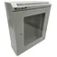 Xtendlan Schrank 10" 9U 140×350 mm grau / Wandschrank / Glastür / Tragfähigkeit 50 kg