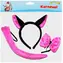 WIKY Katzen-Haarreif mit Ohren und Accessoires / Karnevalsaccessoire / Haarreif, Schleife, Schwanz