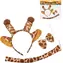 WIKY Karnevalsset Giraffe / Kostümaccessoire / Stirnband mit Ohren / Schleife / Schwanz